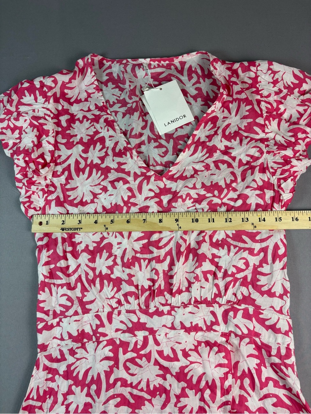Lanidor Pink & White Floral Midi Dress Size Large New With Tags Resort Dress - Picture 4 of 10